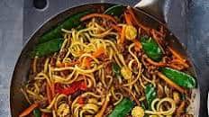 Pork noodle stir-fry