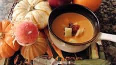 Pumpkin Soup with Apples & Bacon