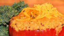 Quinoa Broccoli Cheddar Stuffed Peppers