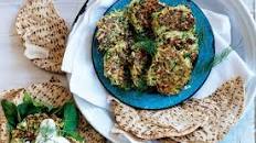 Quinoa and courgette fritters with dill tzatziki