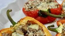 Quinoa stuffed peppers with Stilton