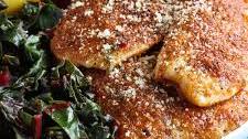 Recipe: Crispy Paprika-Parmesan Fish Fillets with Sautéed Chard