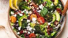 Roasted Brocoli Mediterranean Salad