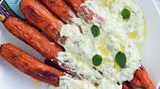 Roasted Carrots with Yogurt Mint Sauce