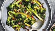 Roasted broccoli with garlic and chilli