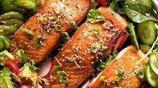 Salmon Salad with Asian Ginger Sesame Dressing
