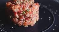 Salmon tartare with strawberries & spicy mayonnaise