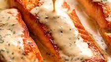 Salmon with Herb & Garlic Cream Sauce