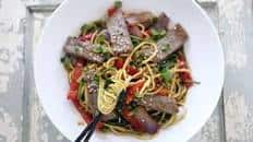 Sesame Beef Stir Fry with Zucchini Noodles