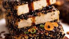 Sesame Crusted Tofu Steaks with Teriyaki Sauce