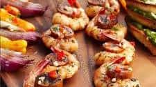 Shrimp Skewers with Spiced Mango Wraps