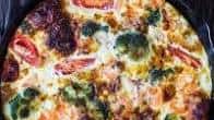 Shrimp broccoli breakfast frittata
