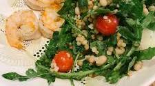 Shrimp with Farro and White Beans