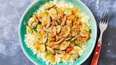 Smoky Mushroom Beef with Carrot, Zucchini and Couscous