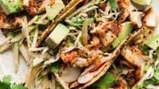 Smoky Paprika Fish Tacos with an Apple Slaw