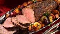 Smoky Paprika Rubbed Beef Tenderloin with Roasted Root Vegetables