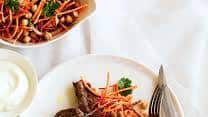 Spiced lamb with carrot and chickpea salad