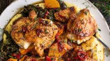 Spicy Maple Mustard Chicken with Creamy Polenta
