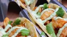 Spicy Shrimp Tacos W/ Avocado Lime Crema