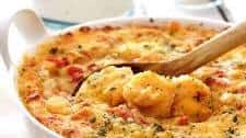 Spicy Shrimp and Grits Casserole with Gouda Cheese