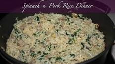 Spinach Pork & Rice Dinner