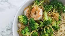 Spiralized Ginger Broccoli and Shrimp Stirfry