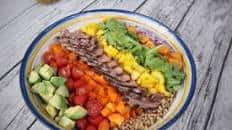 Steak and Farro Rainbow Salad