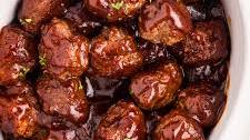 Sticky BBQ Slow Cooker Meatballs