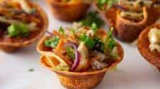 Veggie Spring Roll Wonton Cups