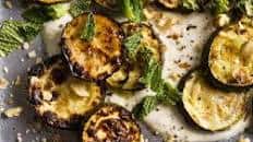Zucchini and Chickpea Salad with Tahini Yogurt