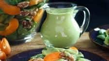 Apricot Spinach Salad with Avocado Basil Dressing