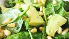 Avocado & Spinach Salad with Pine Nuts