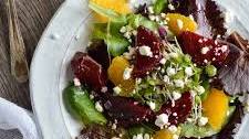 Beet Salad with Goat Cheese and Orange Vinaigrette Dressing