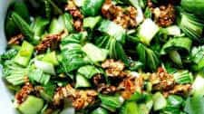 Bok Choy Salad with Sesame-Almond Crunch