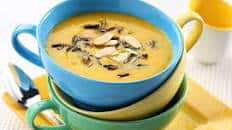 Butternut Squash and Apple Soup with Wild Rice and Toasted Almonds