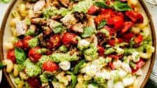 Chicken Pesto Pasta Salad with Grilled Veggies