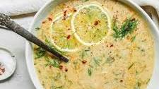 Creamy Vegan Greek Lemon Rice Soup (Avgolemono)