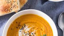 Curried carrot and lentil soup