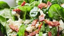 Fully Loaded Spinach Salad with Bacon and Blue Cheese