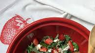 Goat Cheese Salad with Spinach, Strawberries, Pecans and Balsamic Dressing