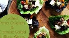 Grilled Pesto Chicken Caprese Lettuce Wraps