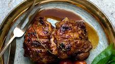 Grilled Pomegranate-Glazed Chicken With Tomato Salad