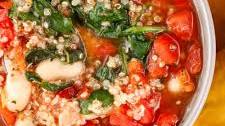 Healthy Quinoa Spinach Soup with White Beans