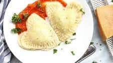 Heart Shaped Ravioli (Homemade Ricotta & Spinach Ravioli)