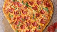 Heart shaped pizza