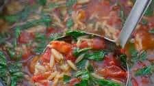 Italian Orzo Tomato Spinach Soup
