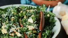 Lemon Garlic Kale Salad with Almonds