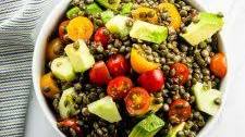 Lentil Avocado and Tomato Salad