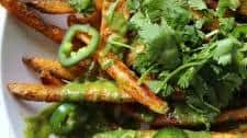 Loaded Baked Fries with Cilantro Lime Dressing