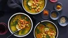 Moroccan-Style Chickpea, Carrot, and Spinach Soup